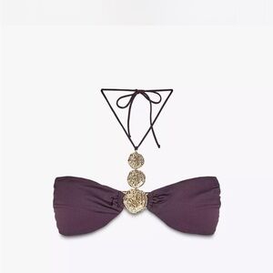 Zara Purple Gold Hammered Bikini